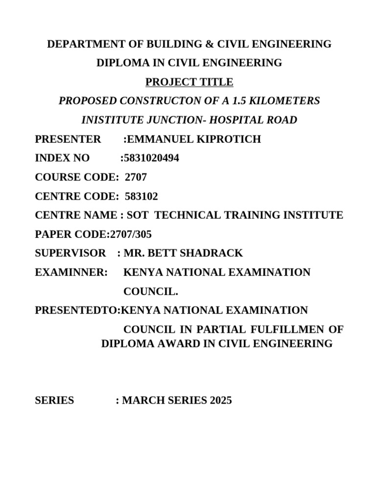 Emmanuel Projectcorrected | PDF | Soil Science | Civil Engineering