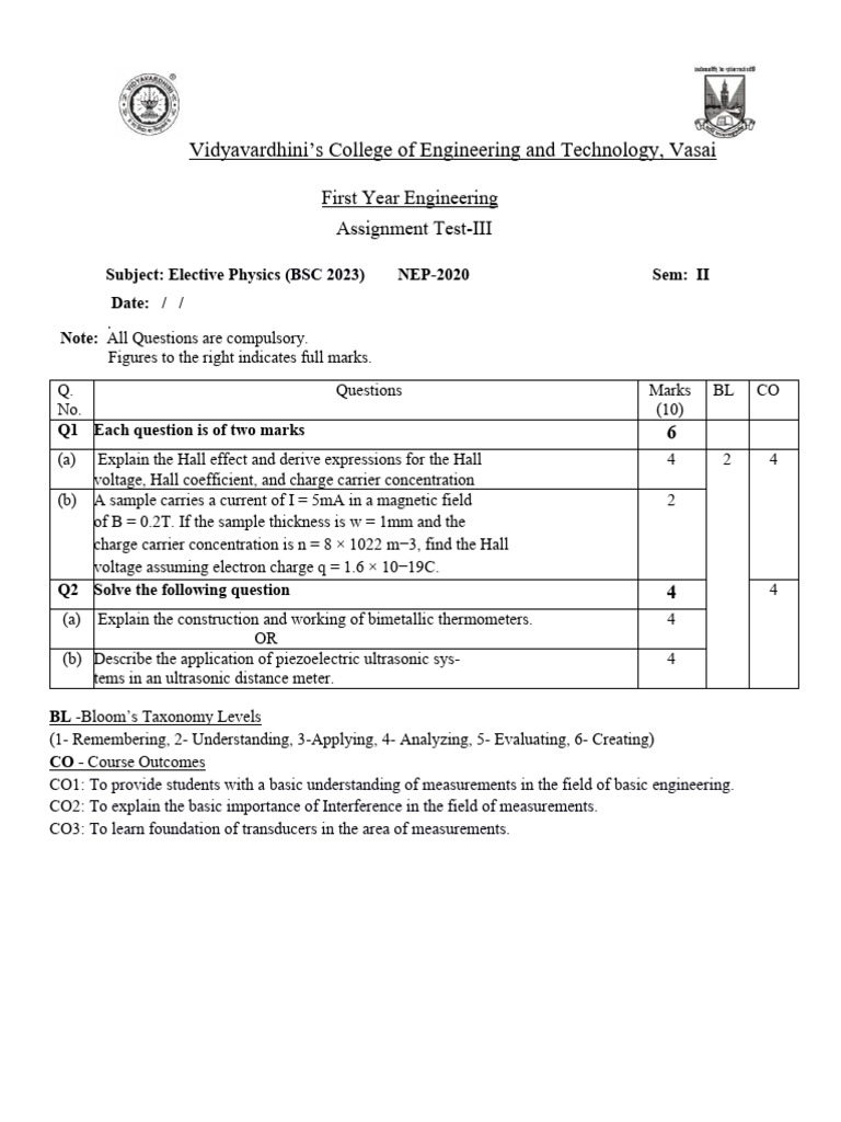 Assignment Test QP | PDF