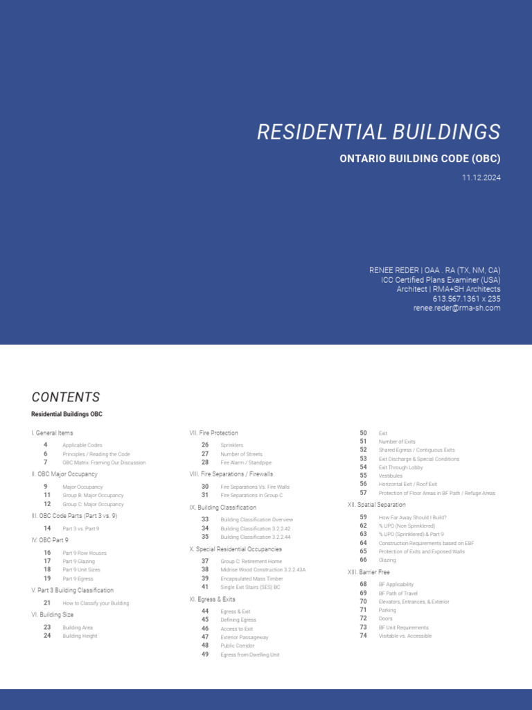 24-11-12 2024 OBC Residential Code - To Present | PDF | Wall | Bedroom