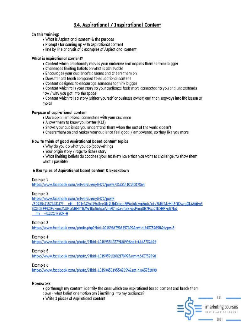 04-Aspirational - Inspirational Content | PDF | Psychology | Cognition
