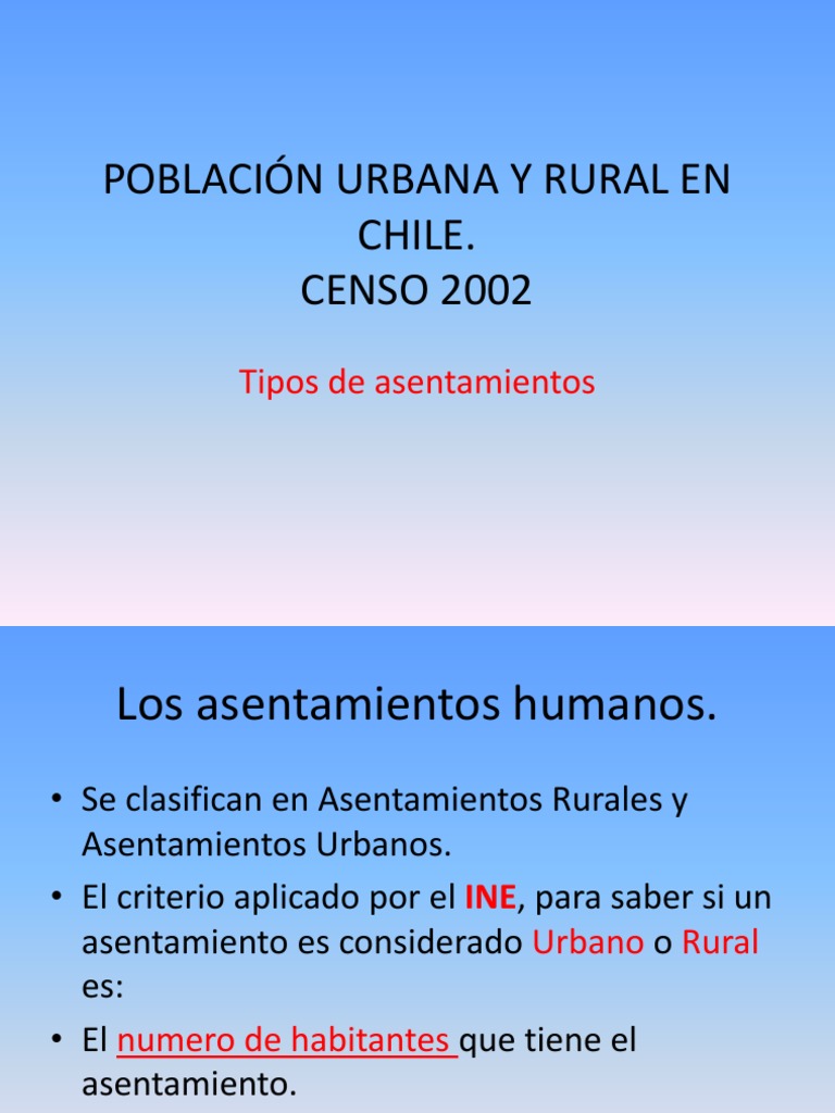 Población Urbana Y Rural en Chile | PDF