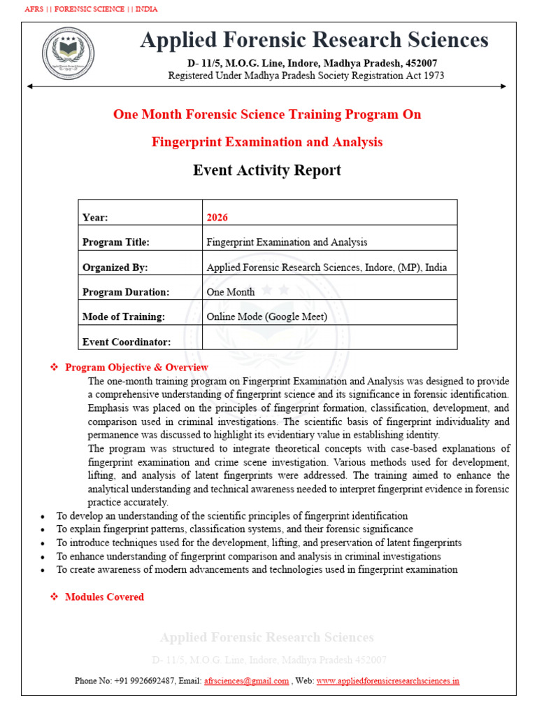 Fingerprint Examination and Analysis Report | PDF | Fingerprint ...
