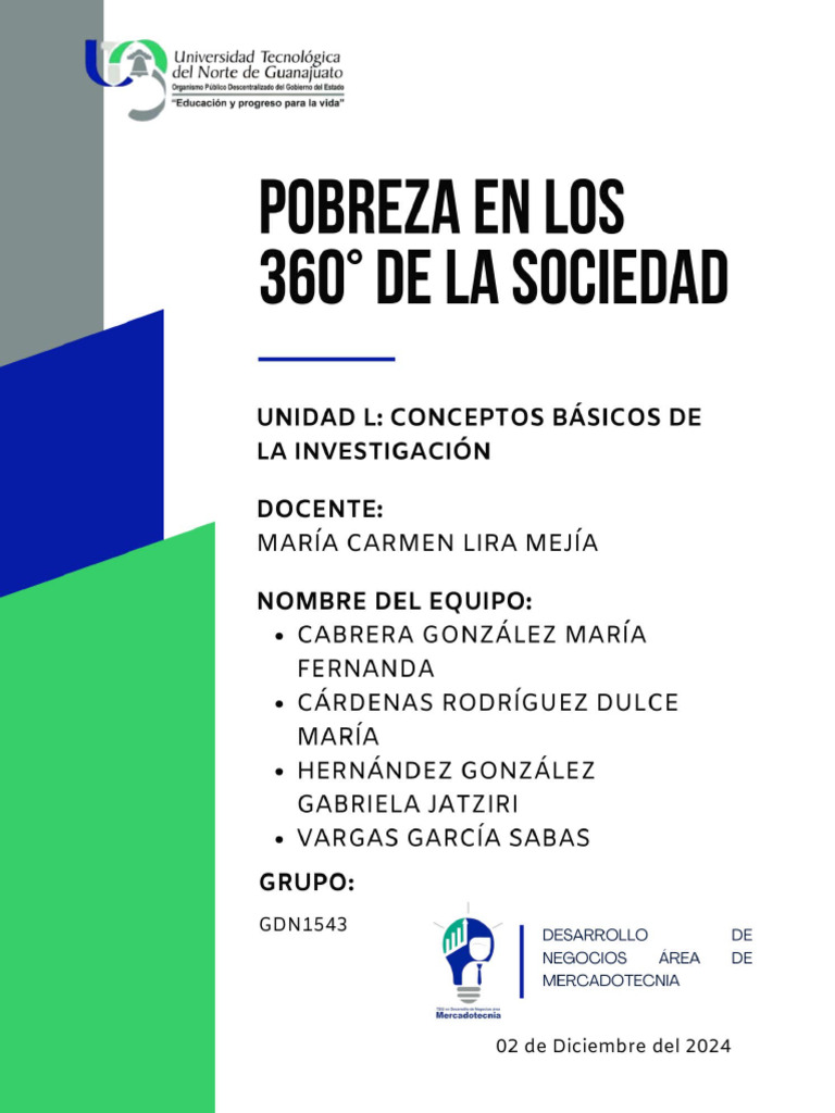 Investigación Acerca de La Pobreza en Los 360° de La Sociedad | PDF ...