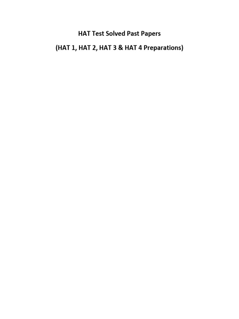 HAT Test Solved Past Papers | PDF