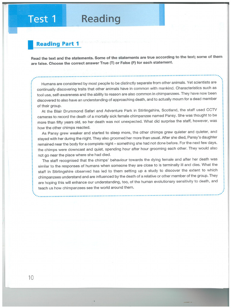c2 Reading Test 1 | PDF