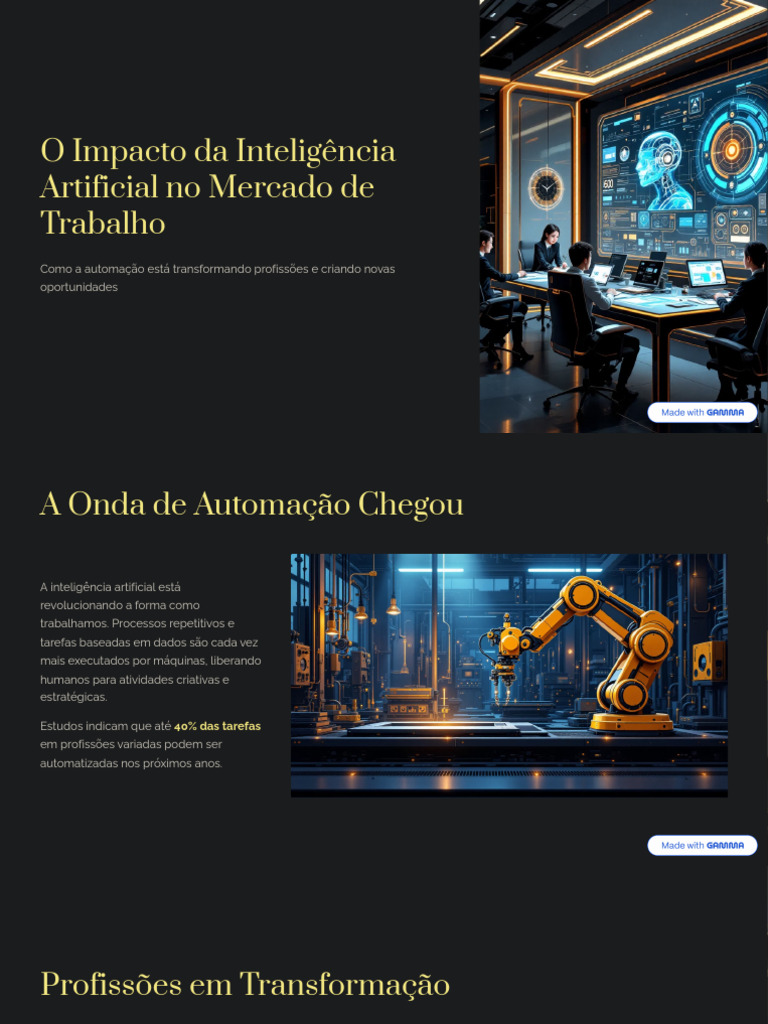 O Impacto Da Inteligencia Artificial No Mercado de Trabalho | PDF ...