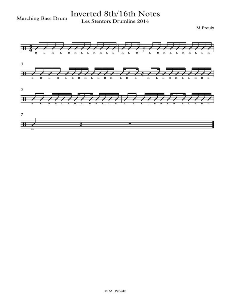 35 - Inverted 8th - 16th Notes - Bass | PDF