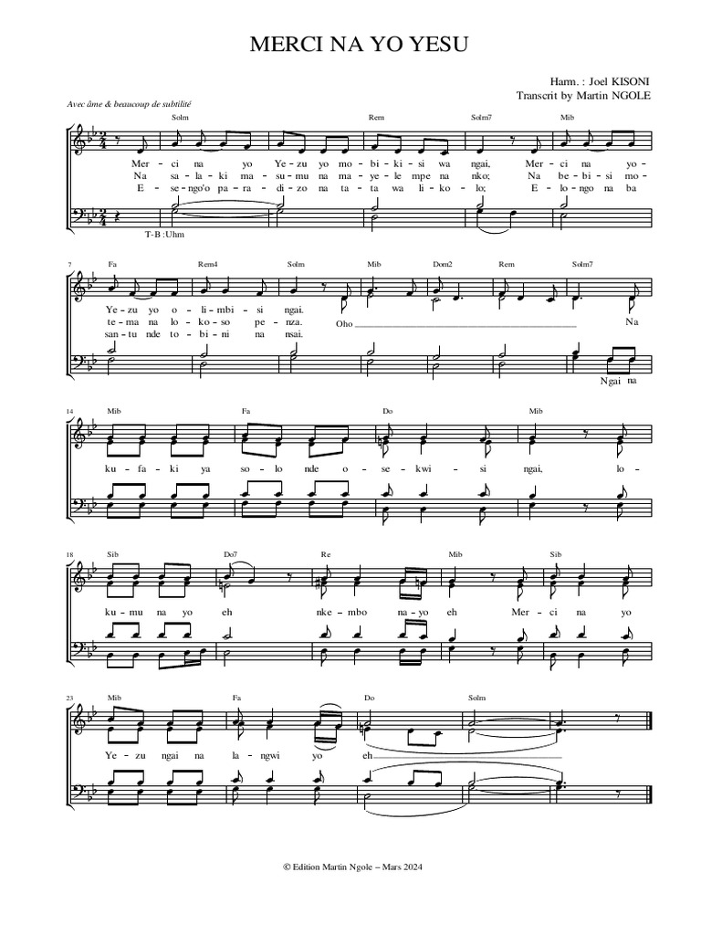 Merci Na Yo Yesu | PDF