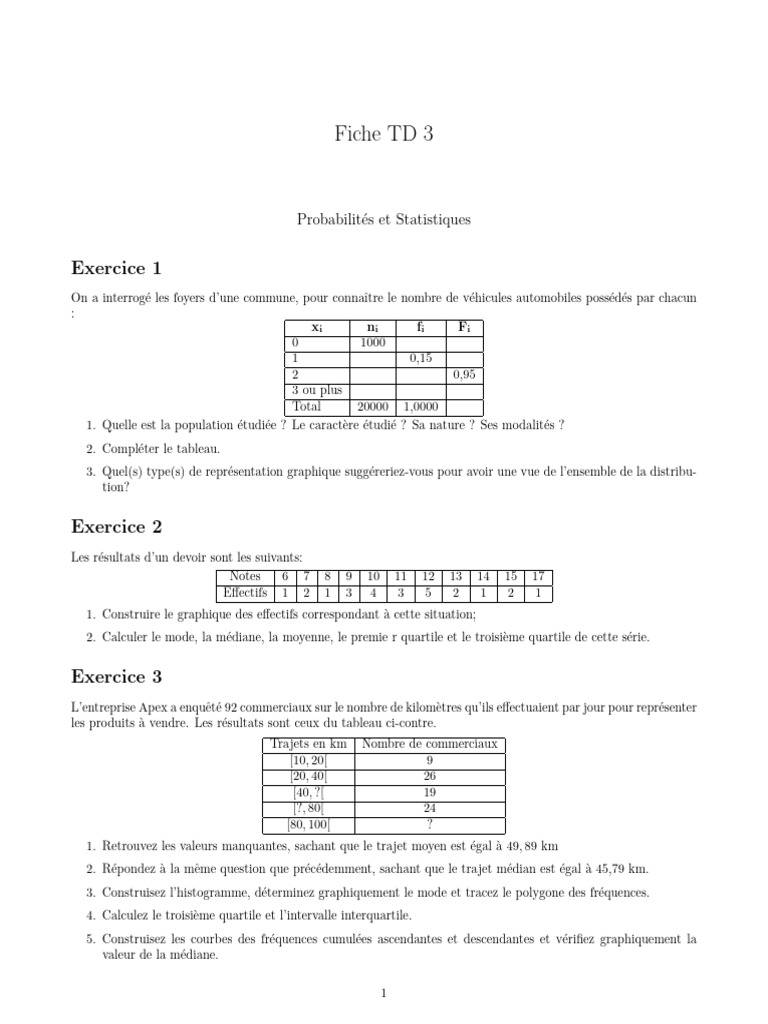 TD Stat 2026 | PDF | Quartile