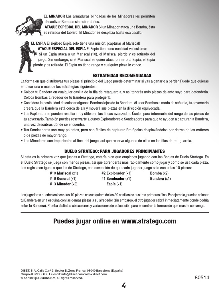Instrucciones Stratego | PDF | Juegos de estrategia abstractos | Juegos ...