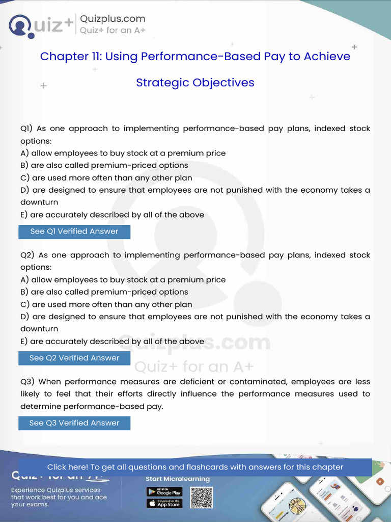As One Approach to Implementing Performancebased Pay Plans Indexed ...