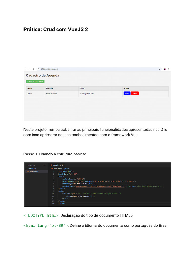 Prática - Criando Um CRUD Com VueJS 2 | PDF | Engenharia de Software