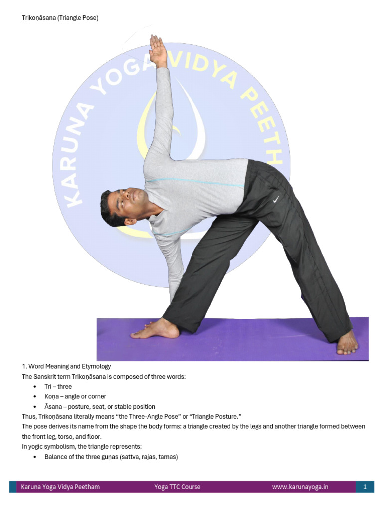 Triko Āsana (Triangle Pose) | PDF | Anatomical Terms Of Motion | Asana