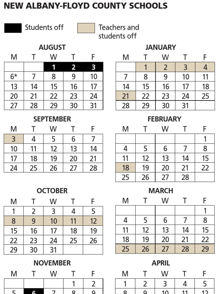 2012-13 New Albany-Floyd County School Calendar | PDF