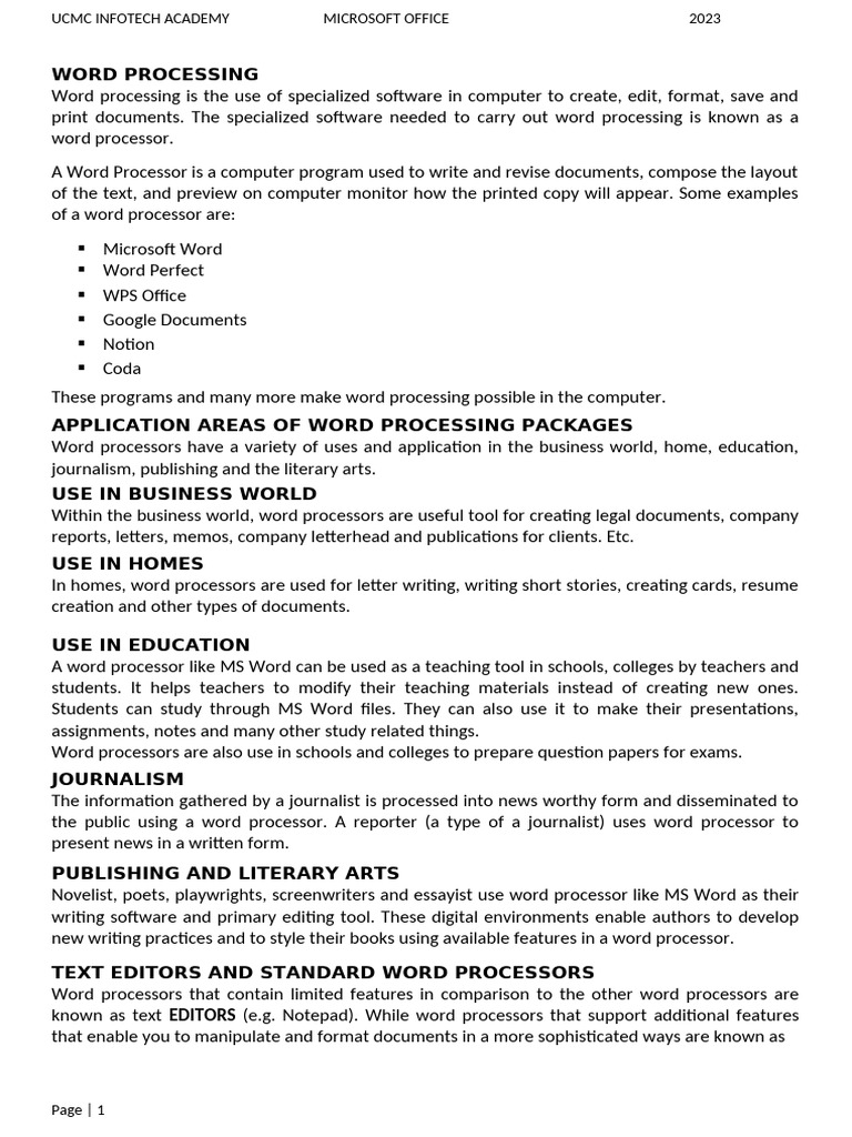 Word Processing | PDF | Hyperlink | Microsoft Word