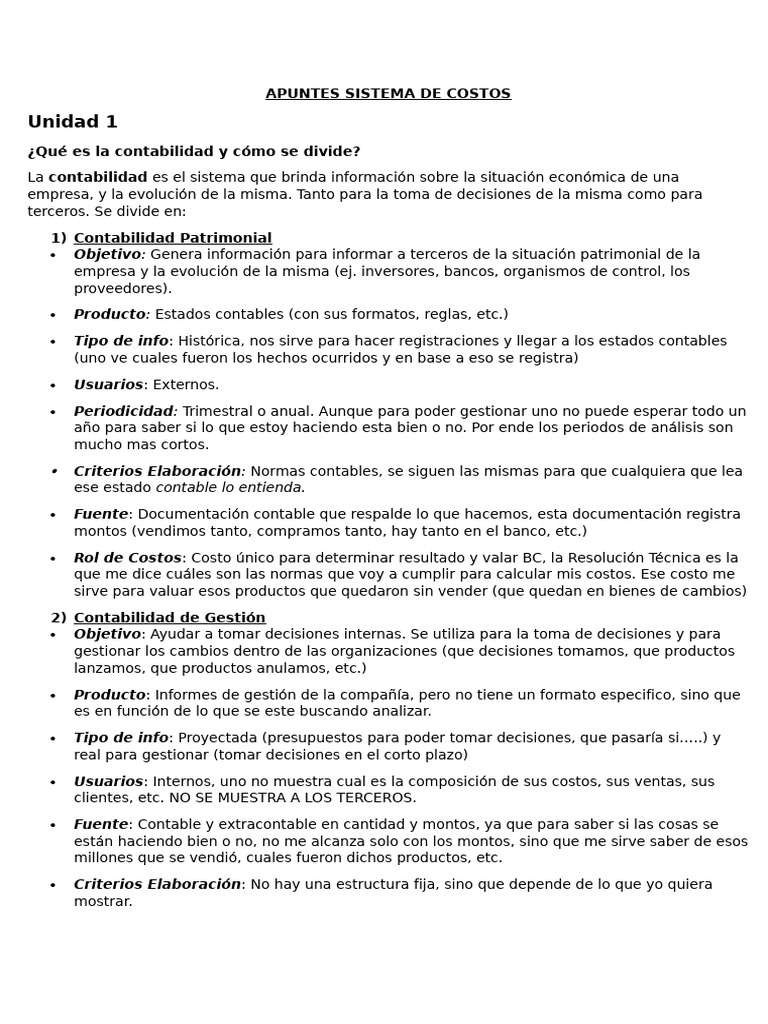 Sistema de Costos | PDF | Contabilidad | Costo