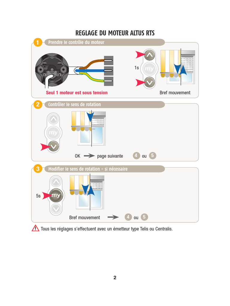 Altus - 50 - Rts - Somfy - Notice - Origina HHHH Behi | PDF