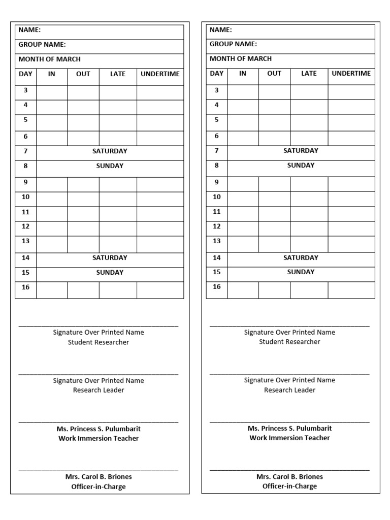 Time Card | PDF