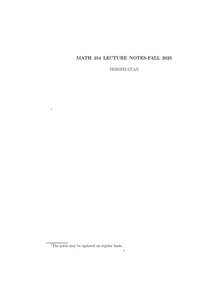 Lecture Notes Math 254 | PDF | Natural Number | Arithmetic
