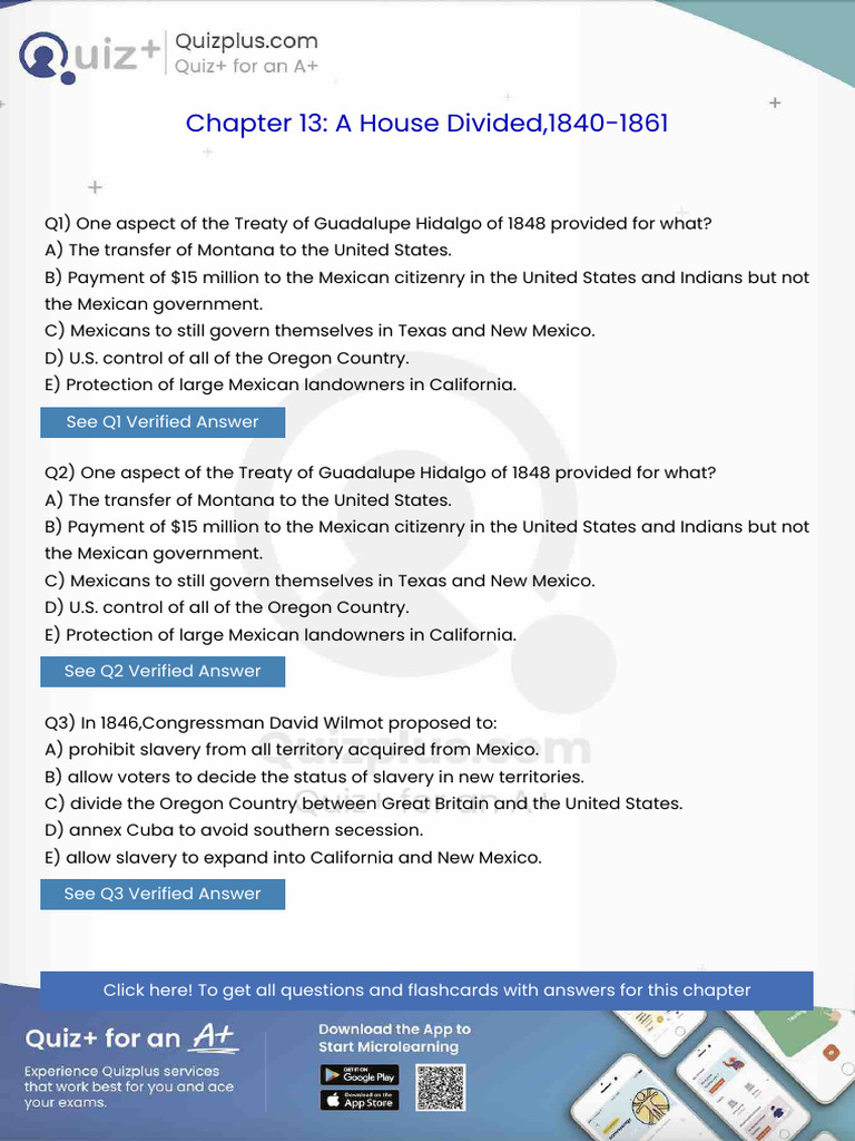 One Aspect of The Treaty of Guadalupe Hidalgo of 1848 Provided For What ...
