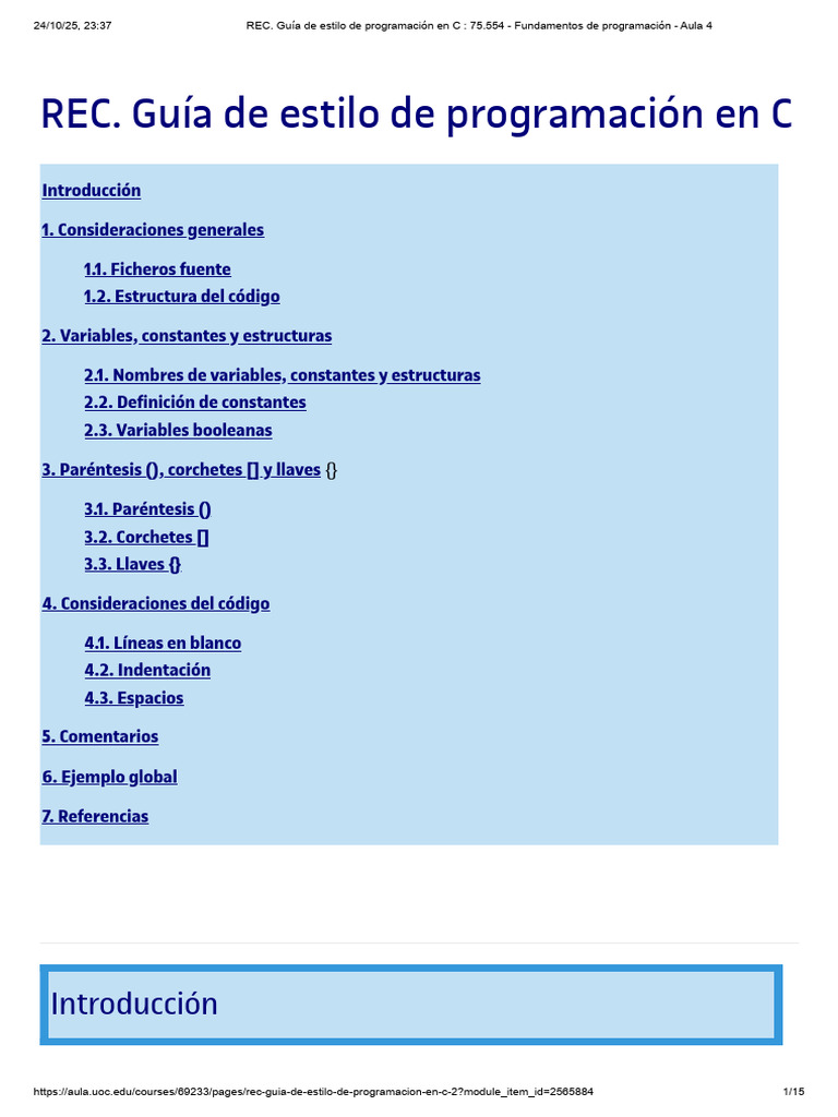 REC. Guía de Estilo de Programación en C - 75.554 - Fundamentos de ...