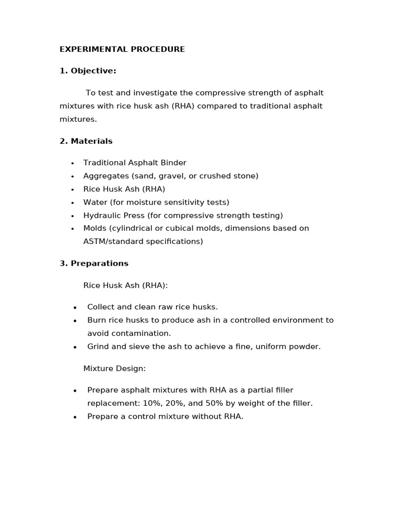 Experimental Procedure | PDF