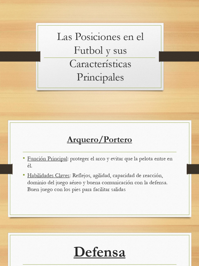 Posiciones en El Futbol | PDF | Defensor (Asociación de Fútbol ...
