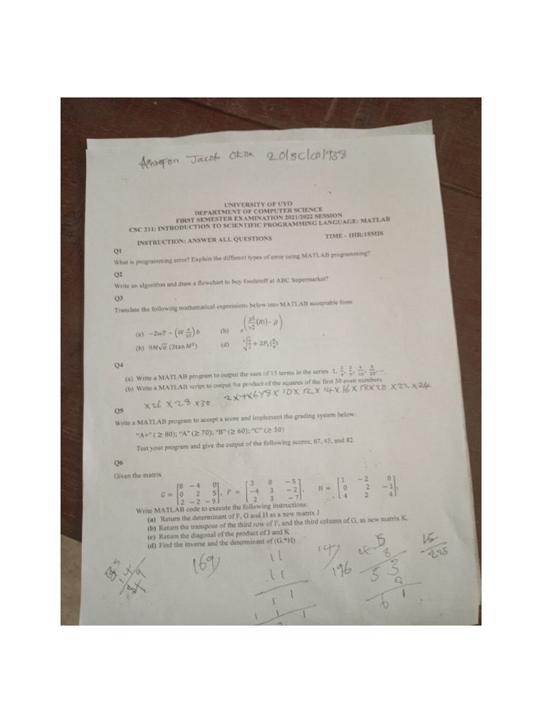 COS 211 Past Questions Compiled by NACOS DOA - David Etuk | PDF