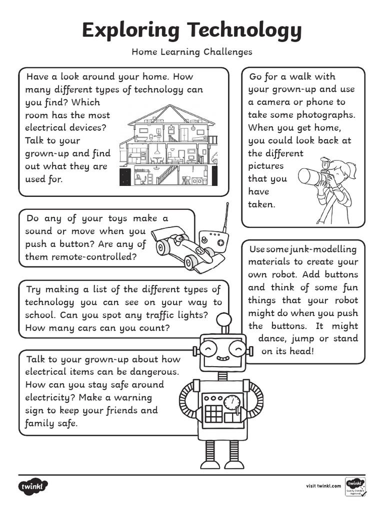 Exploring Technology Home Learning Challenges Reception Fs2 Eco Black ...