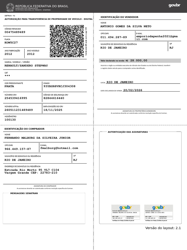 Atpv-e 2026-02-22 Renaultsandero Stepway 4759525 | PDF