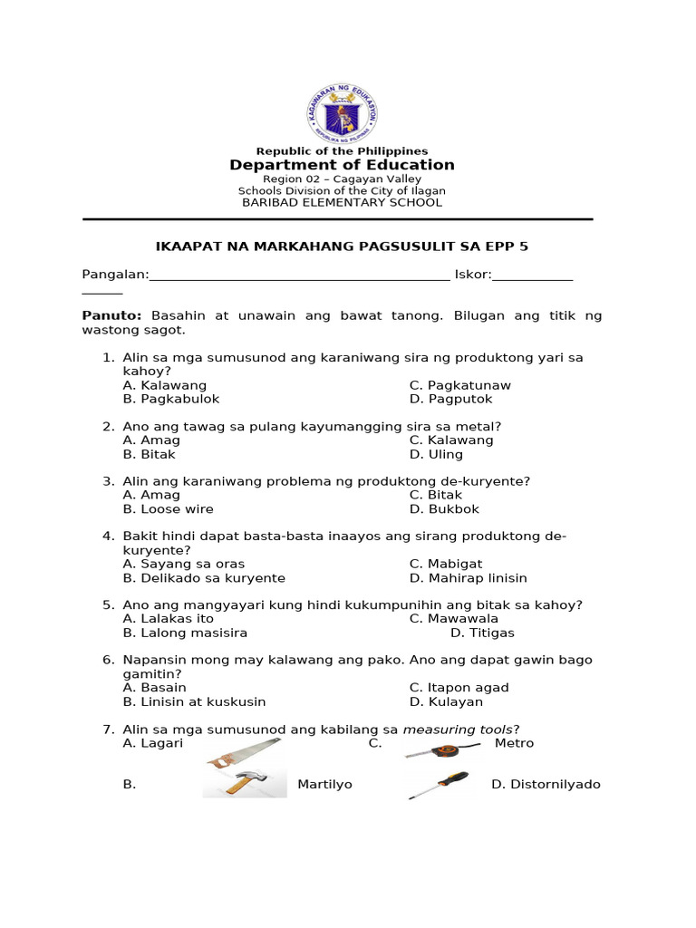 q4 PT - Epp 5 Revised k12 | PDF