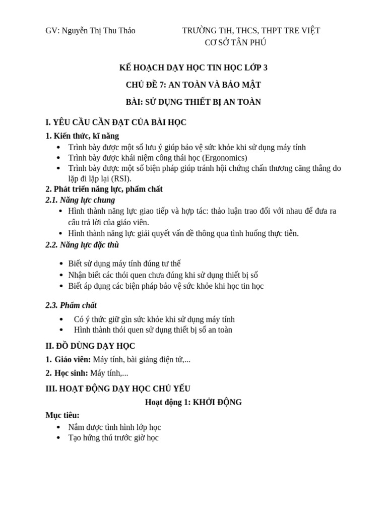 K3 Tuan26 KHBD CD7 SuDungThietBiAnToan | PDF