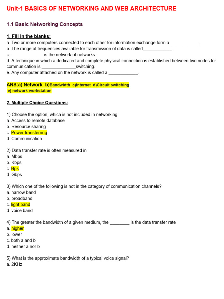 Basics of Networking and Web Architecture - Part I | PDF | Transmission ...