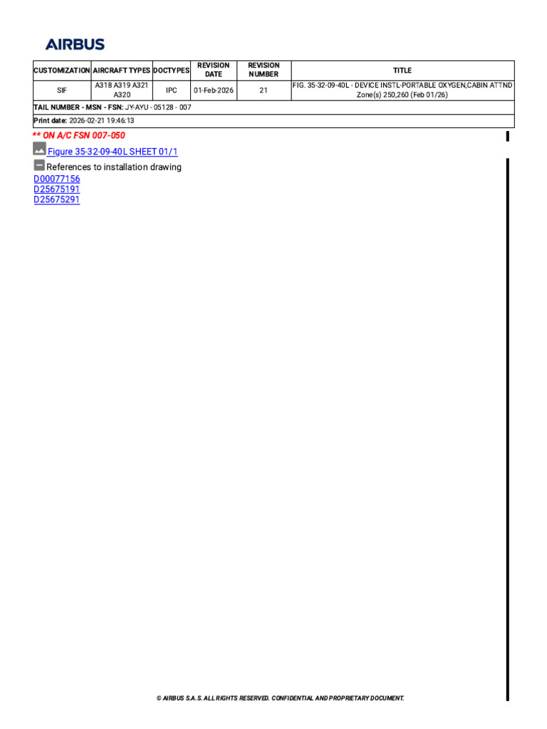 References To Installation Drawing: ON A/C FSN 007-050 | PDF | Aircraft ...