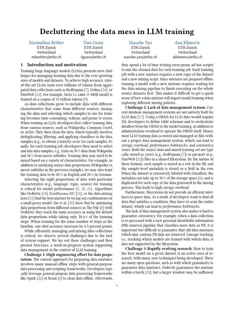 Decluttering The Data Mess in LLM Training | PDF | Databases | Client ...