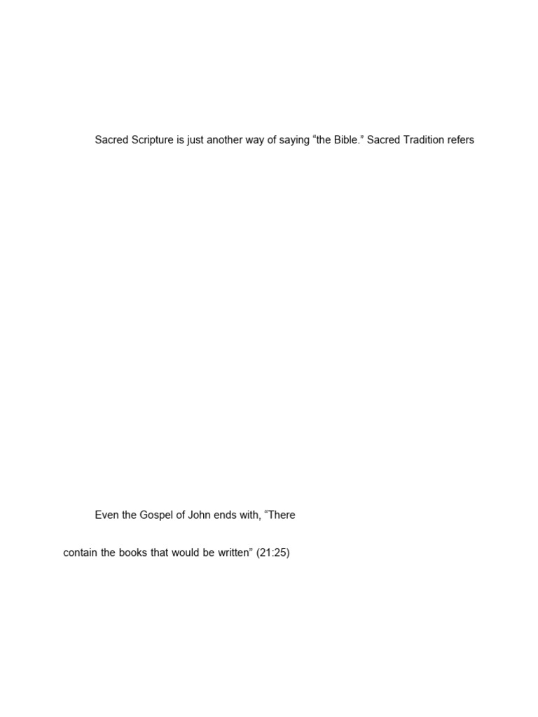 Sacred Scriptures & Sacred Tradition | PDF | Bible | Revelation