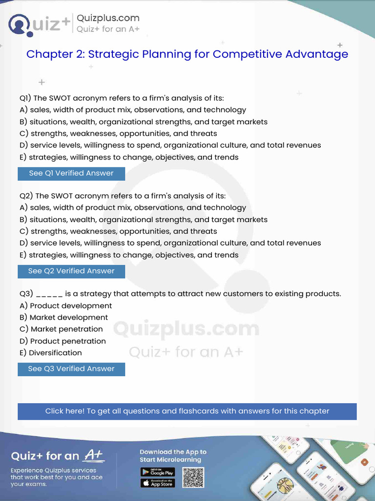 The Swot Acronym Refers To A Firms Analysis of Its | PDF | Swot ...