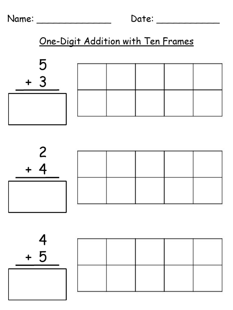 AdditionwithTenFrames 1 | PDF