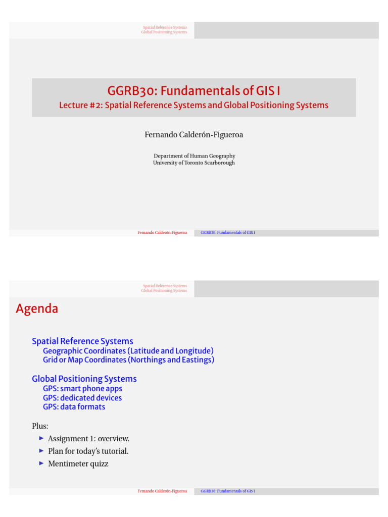 02 SpatialReference GPS | PDF | Latitude | Geographic Information System