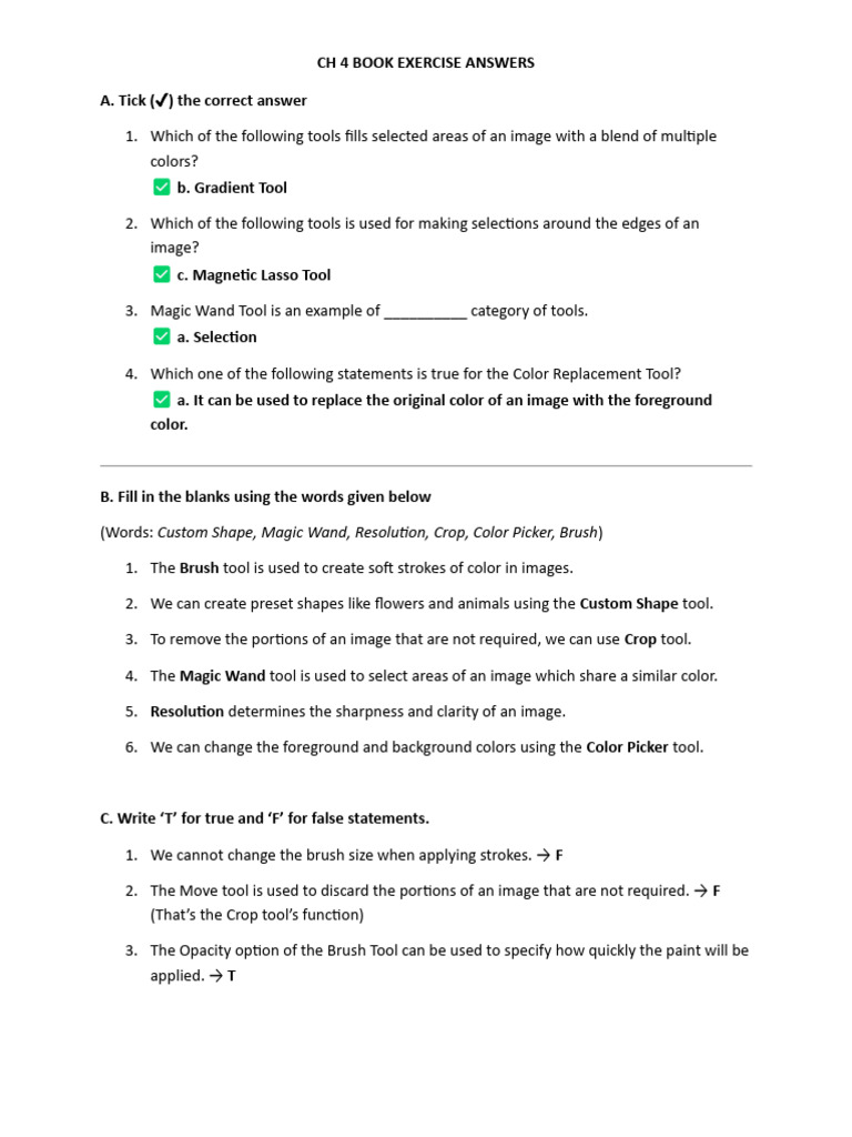 CH 4 Book Exercise Answers | PDF | Image Editing | Rectangle