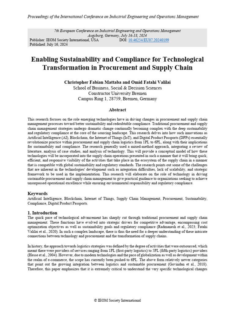 AI in Supply Chain | PDF | Supply Chain | Internet Of Things