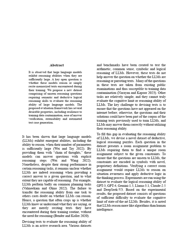 Evaluating LLM Logical Reasoning | PDF | Reason | Deductive Reasoning