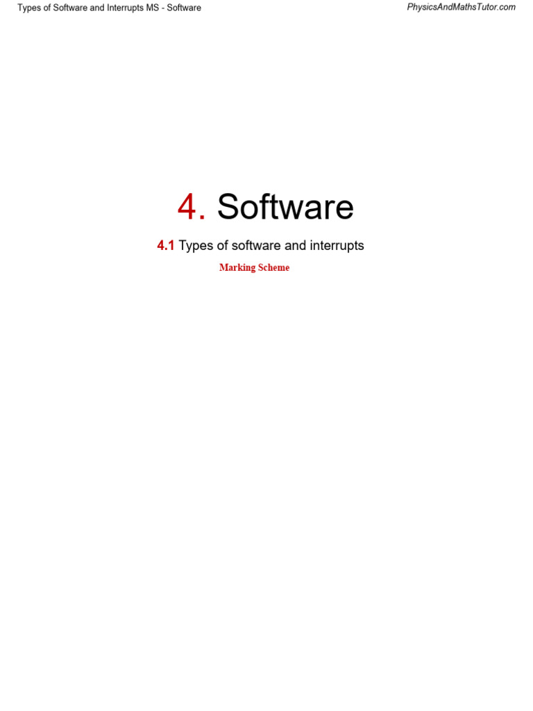 Types of Software and Interrupts MS | PDF