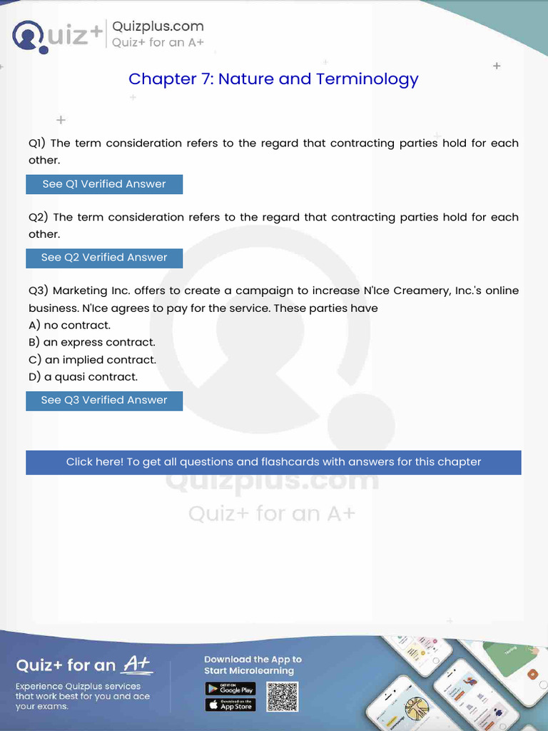 The Term Consideration Refers To The Regard That Contracting Parties ...