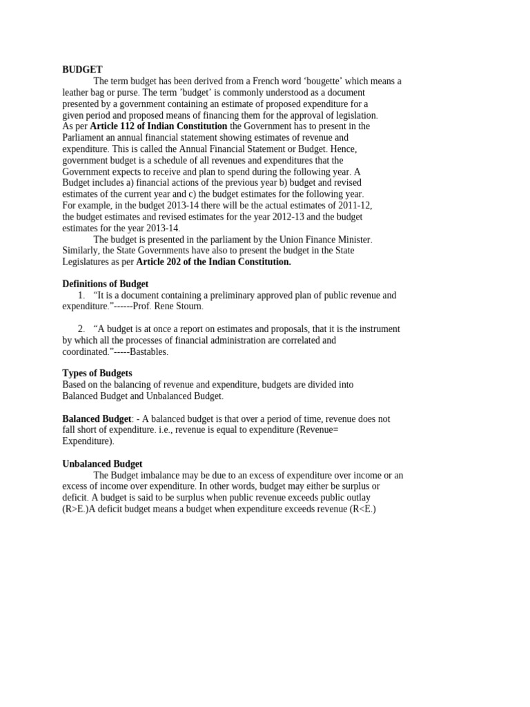Public Finance Notes | PDF | Budget | Government Budget Balance