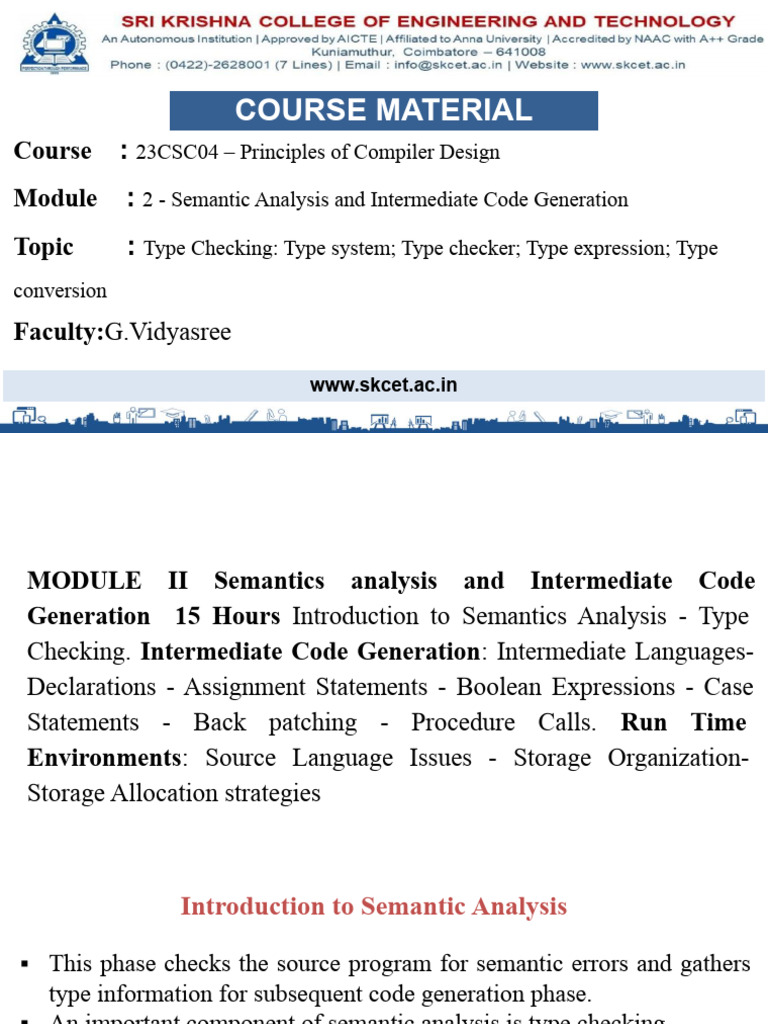 2.1 - Semantic Analysis - Type Checking | PDF | Pointer (Computer ...