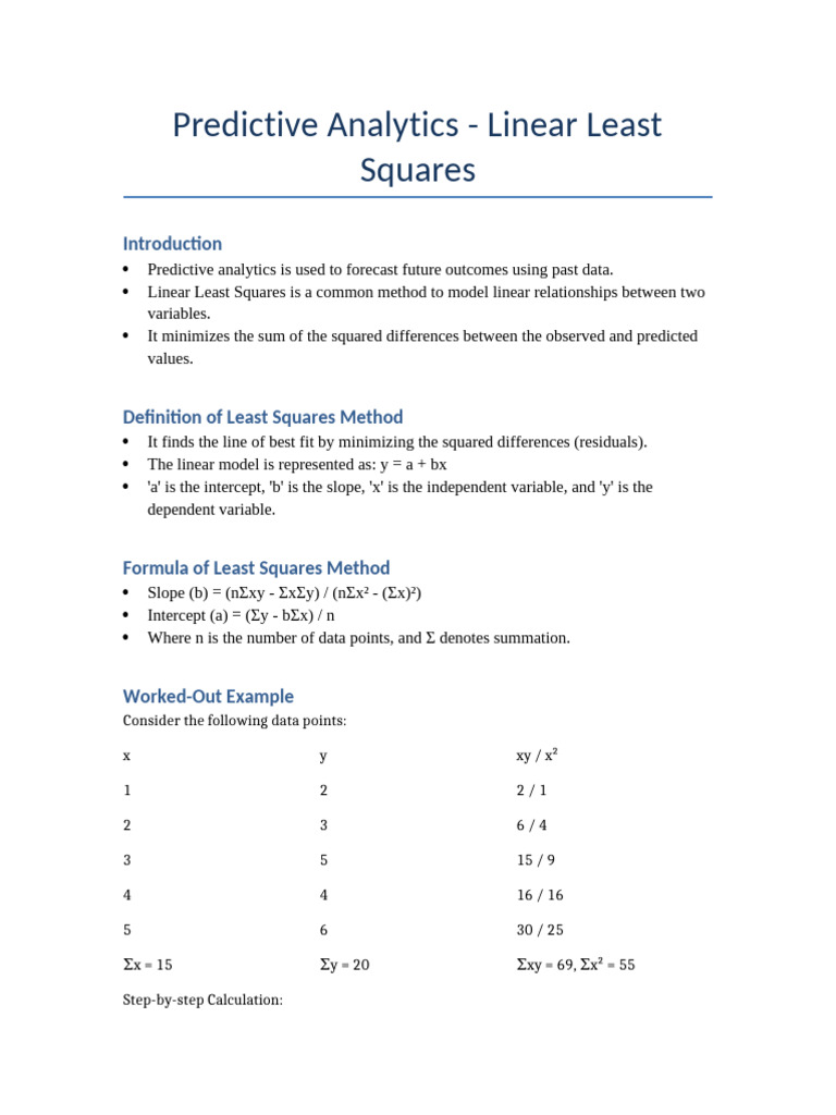 Linear Least Squares Seminar Expanded | PDF | Errors And Residuals ...