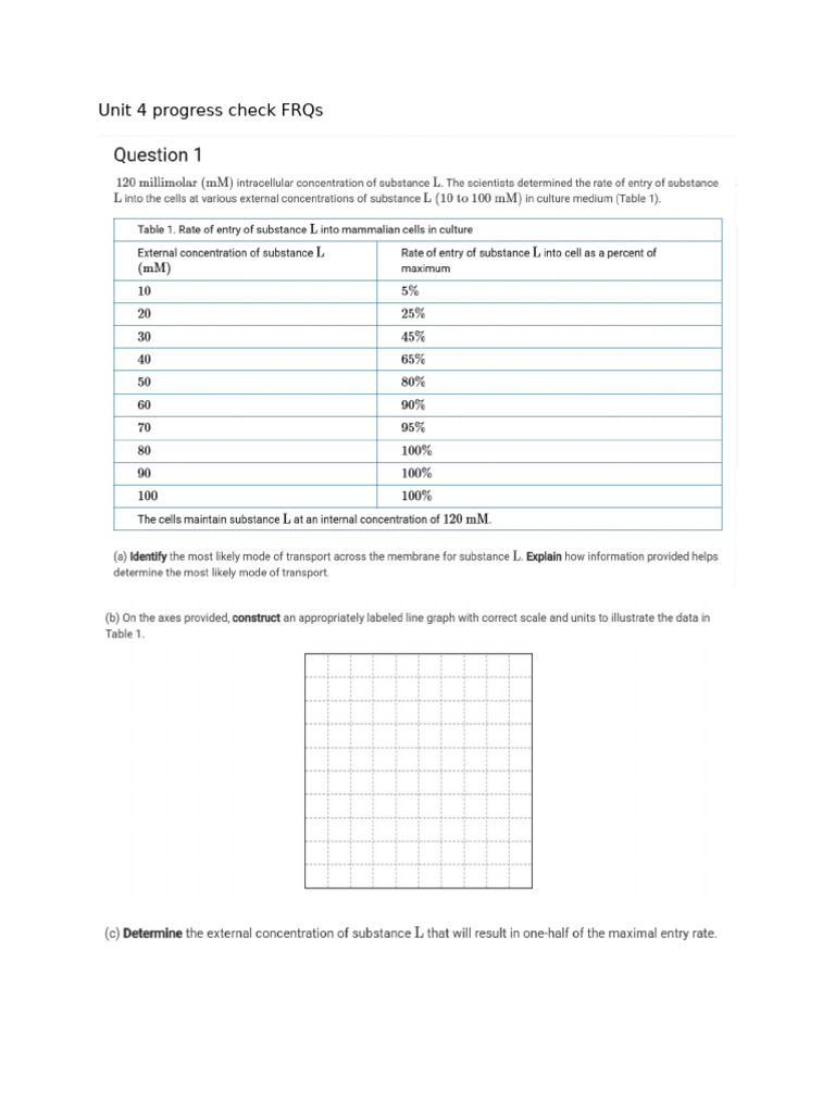 AP Bio Unit 4 Progress Check FRQs | PDF
