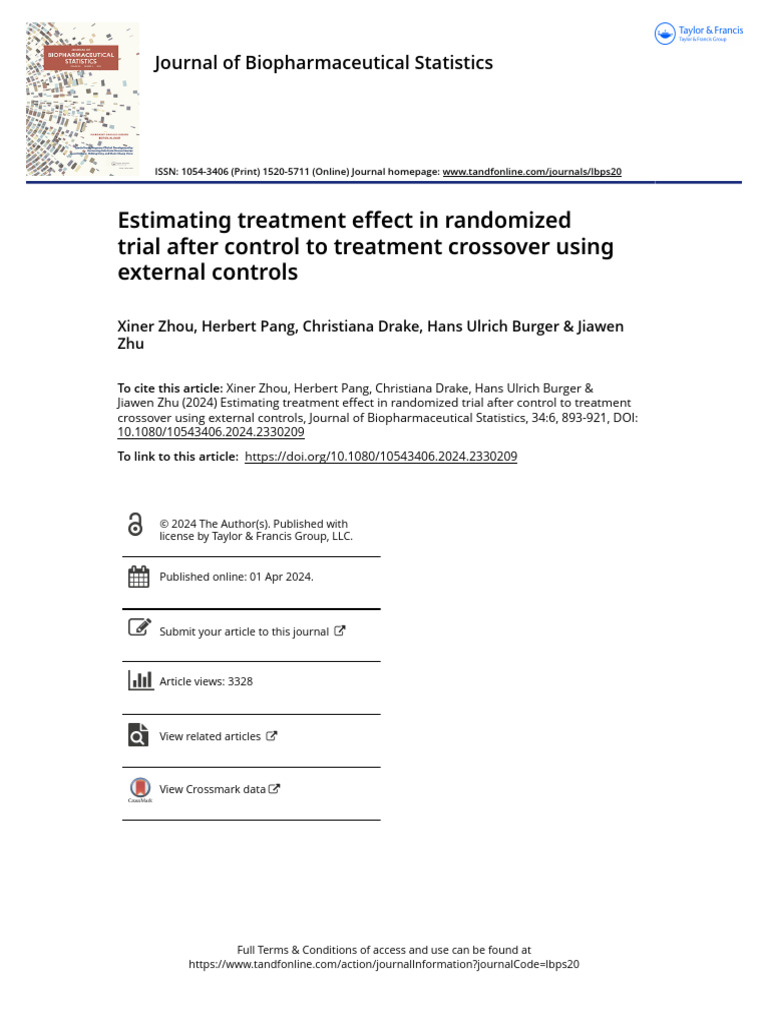 Estimating Treatment Effect in Randomized Trial After Control To ...