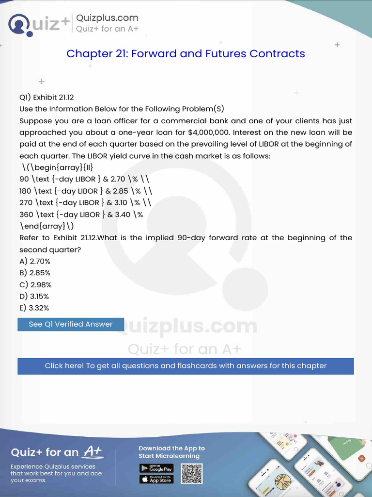 Refer To Exhibit 2112what Is The Implied 90day Forward Rate at The ...